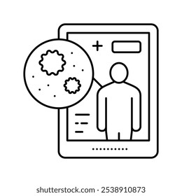 electronic ehealth line icon vector. electronic ehealth sign. isolated contour symbol black illustration