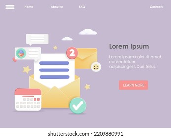 Electronic email message web page vector design