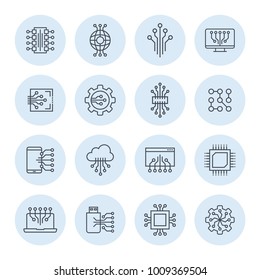 Pictograma de comunicación electrónica e ingeniería. Icono de integración.