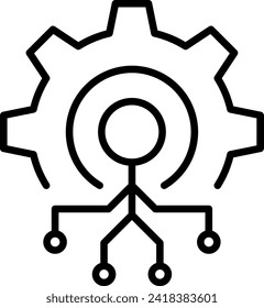 Elektronisches Ingenieursymbol mit schwarzem Rahmenstil. Technik, Ausrüstung, Gerät, Elektronik, Computer, Digital, Internet. Vektorgrafik