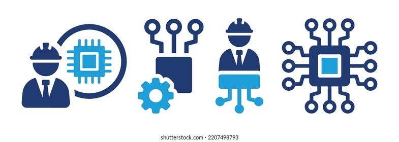 Electronic engineering icon set. Technician symbol. Technology concept.