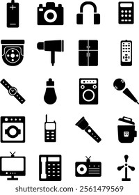 electronic equipment icon in glyph style
