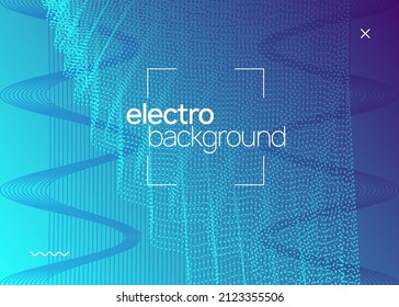 Electronic event. Bright show invitation concept. Dynamic fluid shape and line. Neon electronic event. Electro dance dj. Trance sound. Club fest poster. Techno music party flyer.