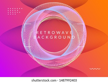 Electronic event. Creative show banner template. Dynamic fluid shape and line. Neon electronic event. Electro dance dj. Trance sound. Club fest poster. Techno music party flyer.