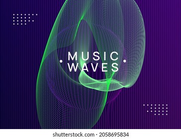 Electronic event. Creative show cover concept. Dynamic fluid shape and line. Neon electronic event. Electro dance dj. Trance sound. Club fest poster. Techno music party flyer.