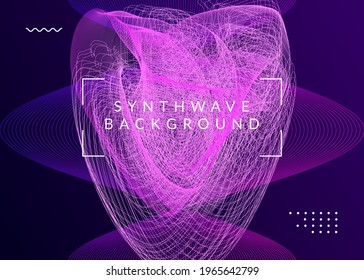 Electronic event. Dynamic fluid shape and lines. Curvy show banner design. Neon electronic event. Electro dance dj. Trance sound. Club fest poster. Techno music party flyer.