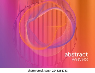 Electronic event. Dynamic fluid shape and line. Energy show cover design. Neon electronic event. Electro dance dj. Trance sound. Club fest poster. Techno music party flyer.