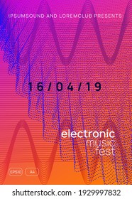 Electronic event. Dynamic gradient shape and line. Abstract show brochure concept. Neon electronic event. Electro dance dj. Trance sound. Club fest poster. Techno music party flyer.