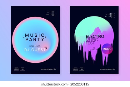 Electronic Event. Holiday Pattern For Magazine Concept. Indie Glitch For Invitation. House And Nightlife Template. Cool Electro Poster. Black And Turquoise Electronic Event