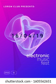 Electronic event. Minimal show banner template. Dynamic gradient shape and line. Neon electronic event. Electro dance dj. Trance sound. Club fest poster. Techno music party flyer.