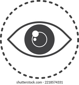 electronic eyeball illustration in minimal style isolated on background