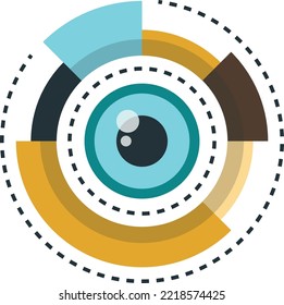electronic eyeball illustration in minimal style isolated on background