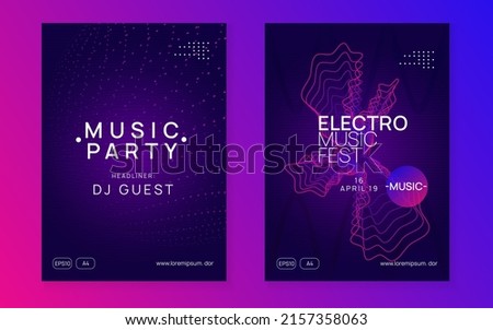 Electronic fest. Cool concert banner set. Dynamic gradient shape and line. Neon electronic fest flyer. Electro dance music. Trance sound. Club event poster. Techno dj party.