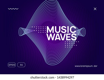 Electronic fest. Dynamic fluid shape and line. Trendy concert invitation design. Neon electronic fest flyer. Electro dance music. Trance sound. Club event poster. Techno dj party.