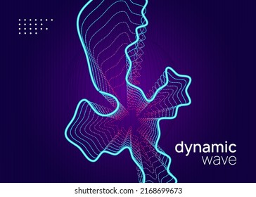Electronic fest. Dynamic fluid shape and line. Modern show magazine design. Neon electronic fest flyer. Electro dance music. Trance sound. Club event poster. Techno dj party.