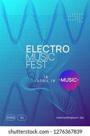 Electronic fest. Dynamic gradient shape and line. Cool show banner template. Neon electronic fest flyer. Electro dance music. Trance sound. Club event poster. Techno dj party.