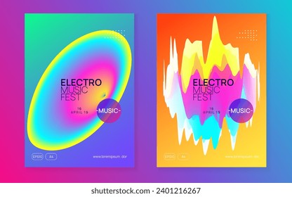 Festival Electrónico. Fondo Elegante Para La Forma De Folleto. Plantilla De Electro Y Discoteca. Efecto Fresco Para La Presentación. Volante Disco Moderno. Festival Electrónico Rosa Y Azul