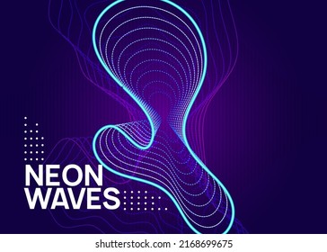 Electronic fest. Geometric concert banner design. Dynamic fluid shape and line. Neon electronic fest flyer. Electro dance music. Trance sound. Club event poster. Techno dj party.