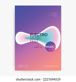 Festival Electrónico. Efecto Moderno Para Invitación. Banner de Wavy Trance. Diseño Tecnológico Y De Exposiciones. Patrón Gráfico Para Concepto De Presentación. Fest Electrónico Rosa Y Turquesa