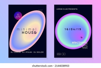 Electronic Fest. Modern Effect For Magazine. Disco And Carnival Shape. Futuristic Background For Presentation Concept. Jazz House Flyer. Black And Turquoise Electronic Fest