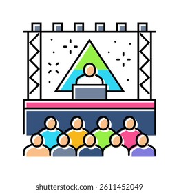 electronic festival rave retro color icon vector. electronic festival rave retro sign. isolated symbol illustration