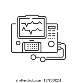 Electronic fetal monitoring line black icon. EFM provides graphic and numeric information on fetal heart rate FHR and maternal uterine