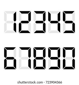 electronic figures. black. Number, amount, issue number, a copy of the calculator . Vektor illustration.