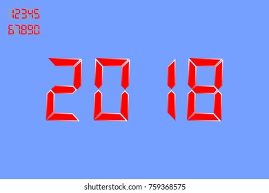 Electronic figures for the New Year. on a blue background .