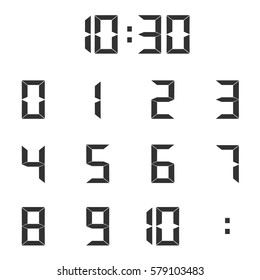 Electronic figures , numbers set for a digital watch and electronic devices , Vector illustration