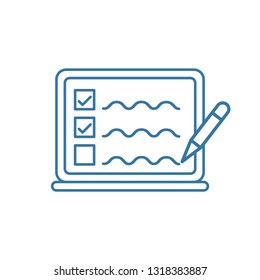 Electronic Filling Questionnaire Form Linear Vector Stock Vector 