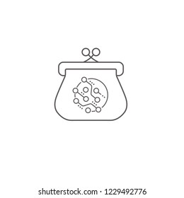 Electronic financial account wallet. Vector icon. Thin line, flat design.