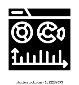 electronic financial report infographic glyph icon vector. electronic financial report infographic sign. isolated contour symbol black illustration