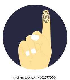 Electronic fingerprinting. Biotechnology concept, flat icon 