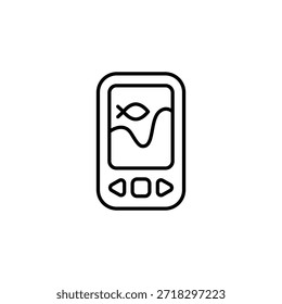 Ícone de contorno de dispositivo de Sonar do Electronic Fish Finder para o ângulo