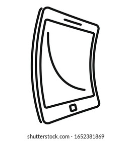 Electronic flexible display icon. Outline electronic flexible display vector icon for web design isolated on white background