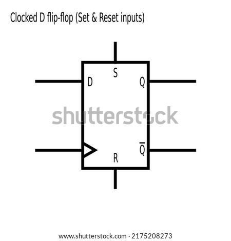 Electronic flip-flop symbol icon with white encapsulated background