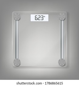 Electronic floor scales icon for measuring human weight. Vector Illustration EPS10