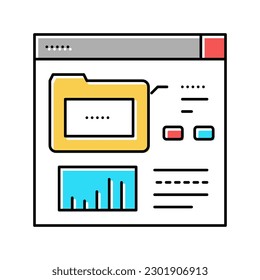 vector de icono de color de incidente de corrección de carpeta electrónica. señal de incidente de corrección de carpeta electrónica. ilustración de símbolo aislado