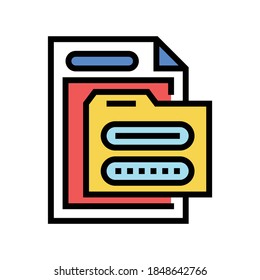 electronic folder password color icon vector. electronic folder password sign. isolated symbol illustration