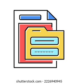 vector de icono de color de contraseña de carpeta electrónica. signo de contraseña de carpeta electrónica. ilustración de símbolo aislado