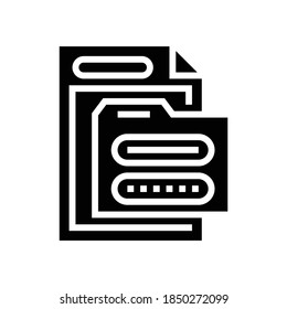 vector de icono de glifo de contraseña de carpeta electrónica. signo de contraseña de carpeta electrónica. símbolo de contorno aislado ilustración negra