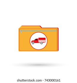 Electronic folder for transport files. Vector icon.