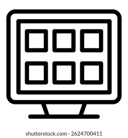 Electronic folders icon. Outline electronic folders vector icon for web design isolated on white background