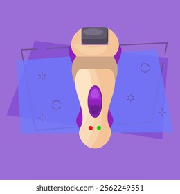 Electronic foot scrubber. Feet care, spa service, skincare. Pedicure concept. Vector illustration can be used for topics like hygiene, beauty, salon