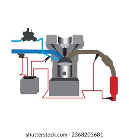 electronic fuel injection icon vector illustration  symbol design