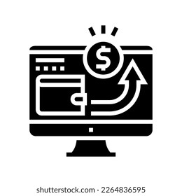 electronic funds transfers glyph icon vector. electronic funds transfers sign. isolated symbol illustration
