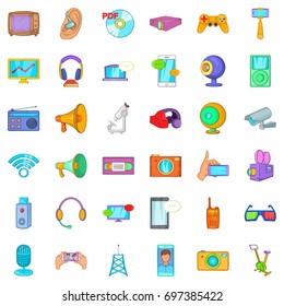 Electronic gadget icons set. Cartoon style of 36 electronic gadget vector icons for web isolated on white background
