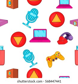 Electronic gadget pattern. Cartoon illustration of electronic gadget vector pattern for web
