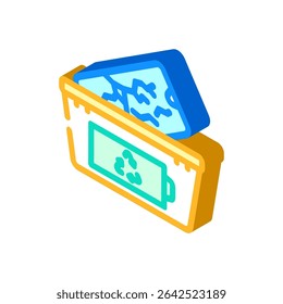 electronic gadgets battery disposal isometric icon vector. electronic gadgets battery disposal sign. isolated symbol illustration