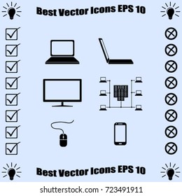electronic gadgets icons set vector illustration